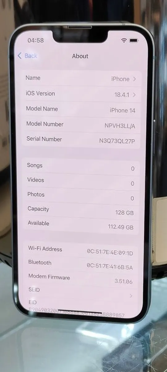 Apple iPhone 14 128GB Factory Unlocked Bliue (Battery: 100%) - Image 3