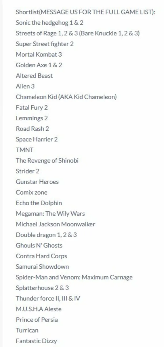 Megadrive Classic Mini Clone Over 212+ Sega Games! - Image 3