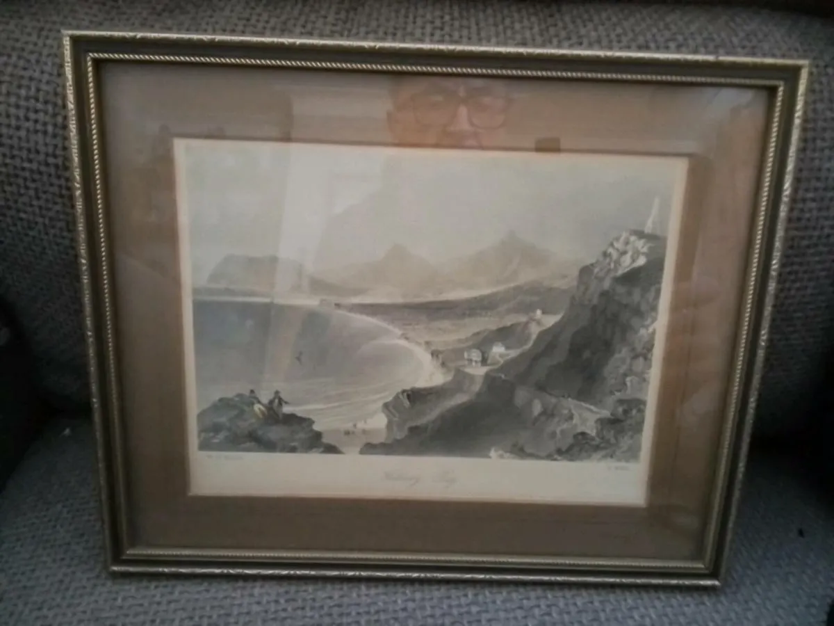 Vintage framed print Killiney Bay and photo of Ske - Image 1