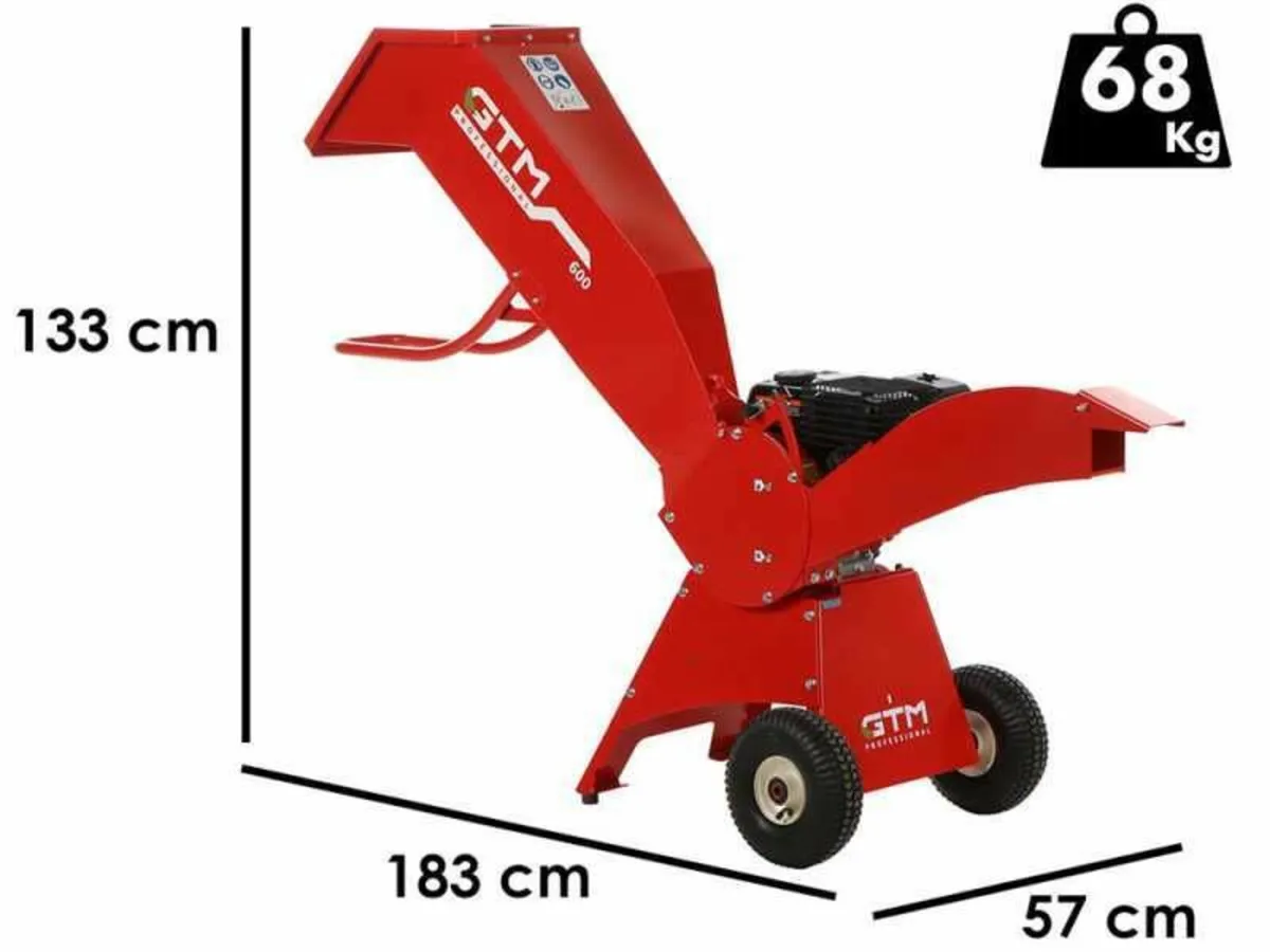 GTM Professional GTS600G Petrol Wood Chipper - Image 1