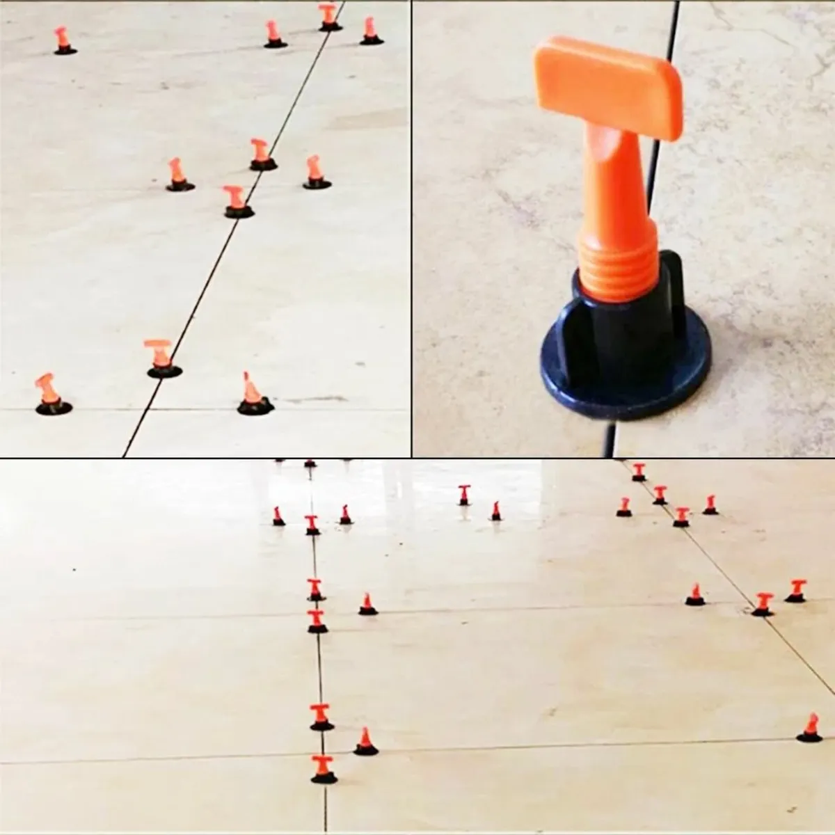 Tile Leveling System Reusable Clips Orange Spacers - Image 4