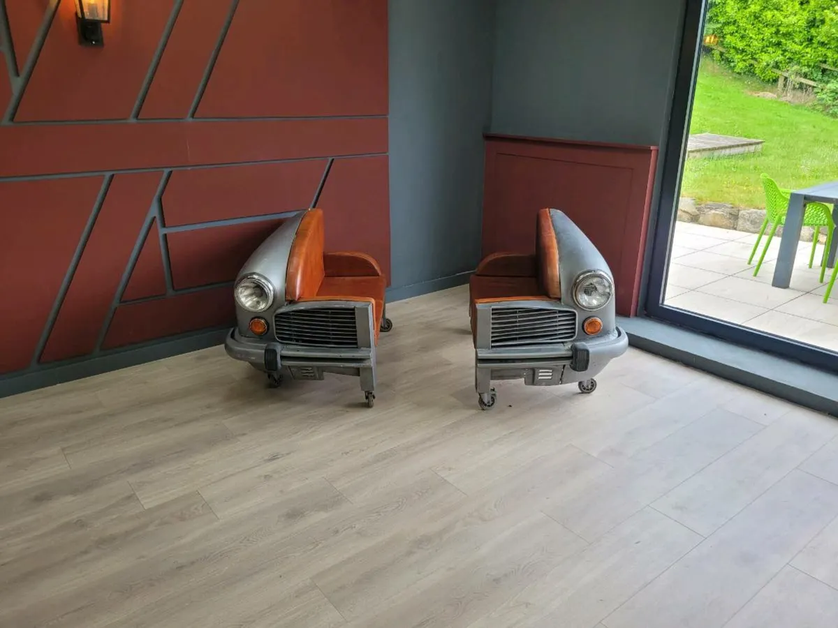 Unique Vintage Car Front Armchairs – Set of 2 - Image 1