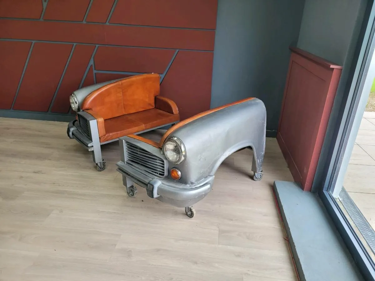 Unique Vintage Car Front Armchairs – Set of 2 - Image 2