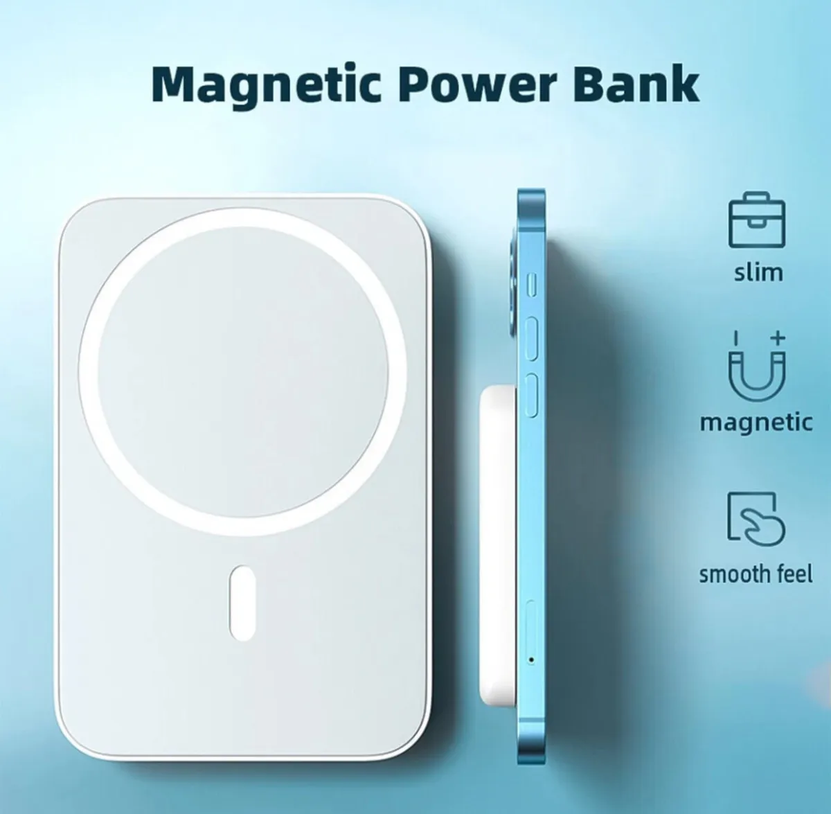 Wireless Magnetic Power Bank 10000mAh for Mobile - Image 2
