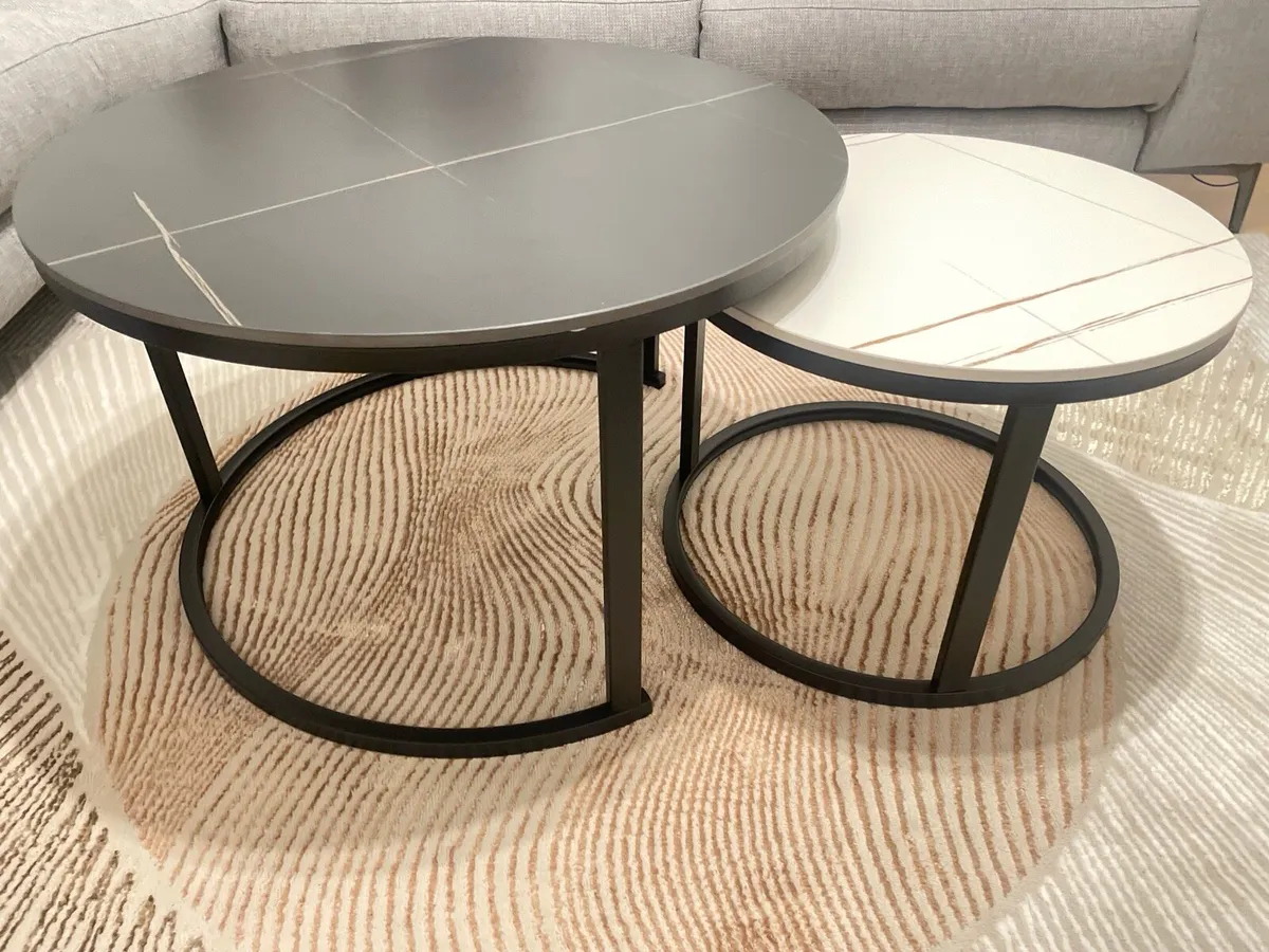 Sintered stone Nested coffee table set of 2 - Image 1