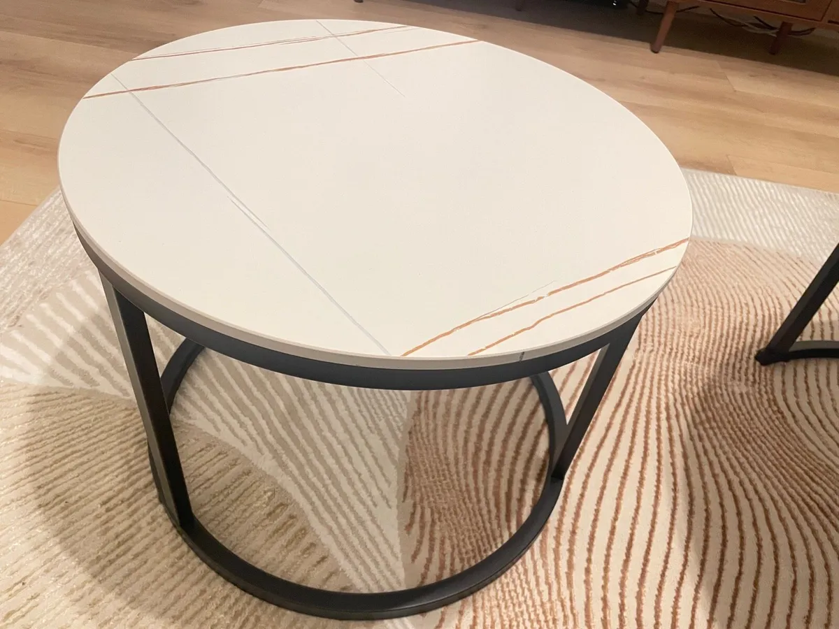 Sintered stone Nested coffee table set of 2 - Image 2