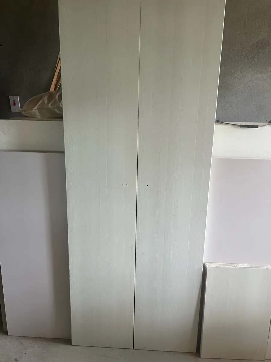Painted pine wardrobe doors - Image 1