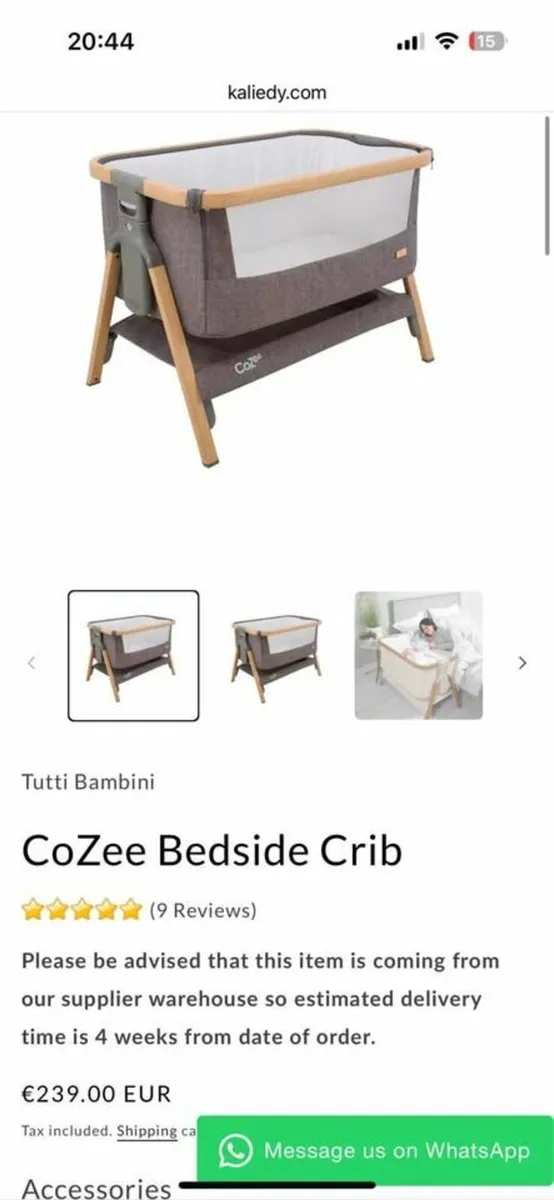 Baby bed CoZee Bedside crib - Image 2