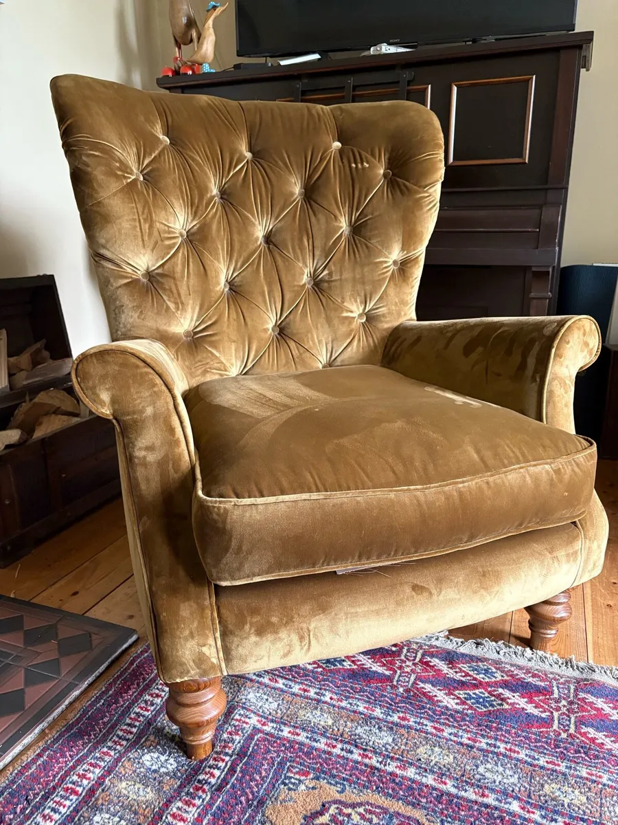 Velvet Arm Chair - Image 2