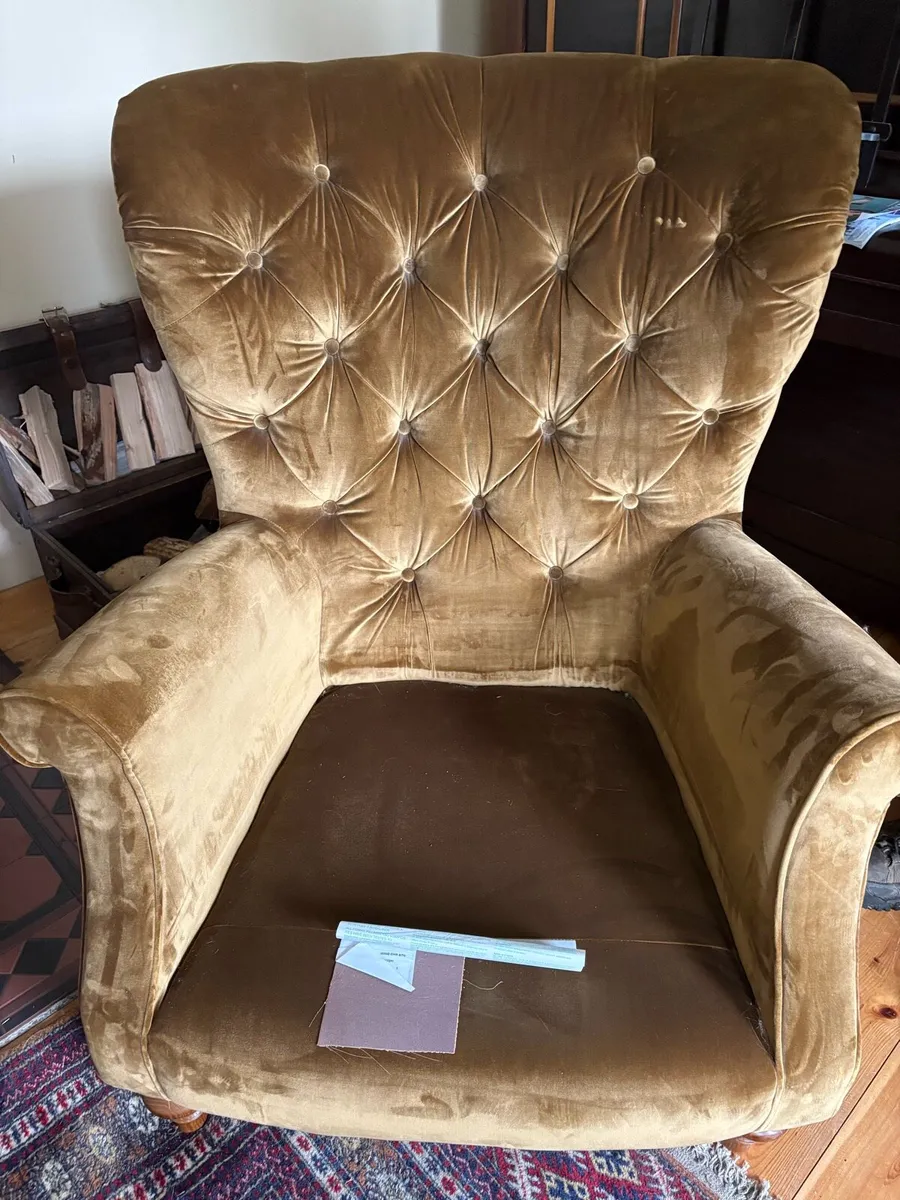 Velvet Arm Chair - Image 3