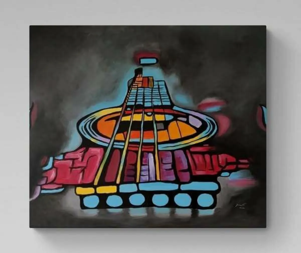 Original hand paint picture, painting by Strzala - Image 1