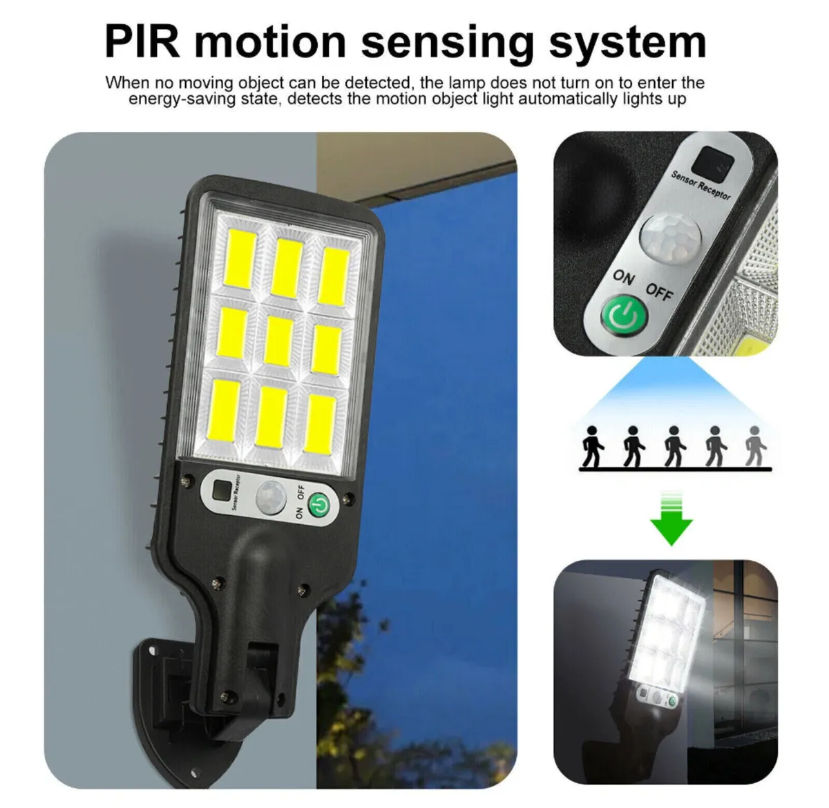 2X 6000W Solar Street Wall Lights PIR - Image 3