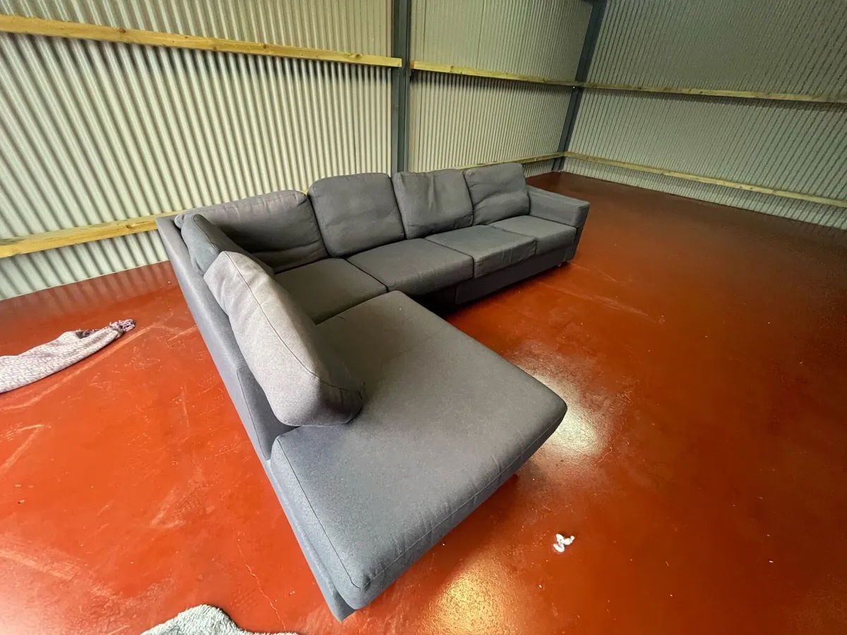 Blue corner sofa L shaped furniture delivery - Image 1