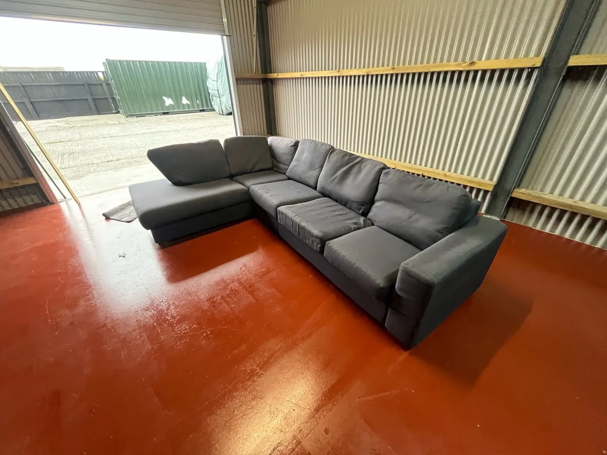 Blue corner sofa L shaped furniture delivery - Image 2