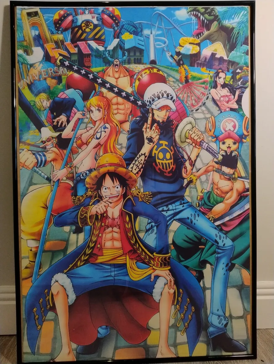 One Piece x Universal Canvas Print – A2 Framed - Image 1