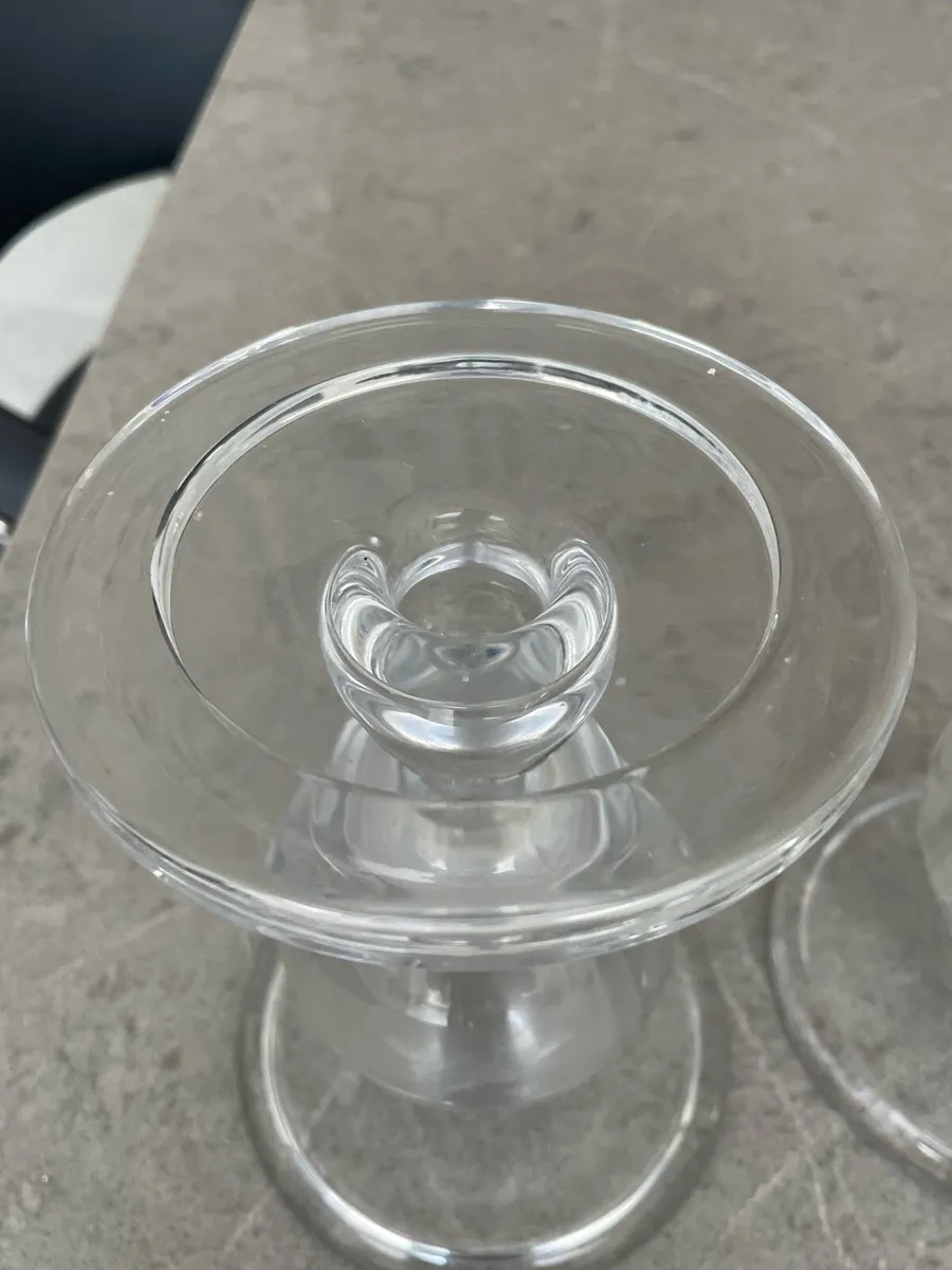 Pair of glass candlesticks - Image 3