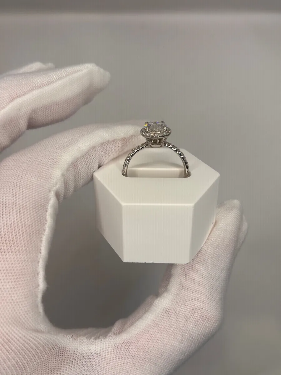 Platinum Oval Diamond Engagement Ring - Image 3