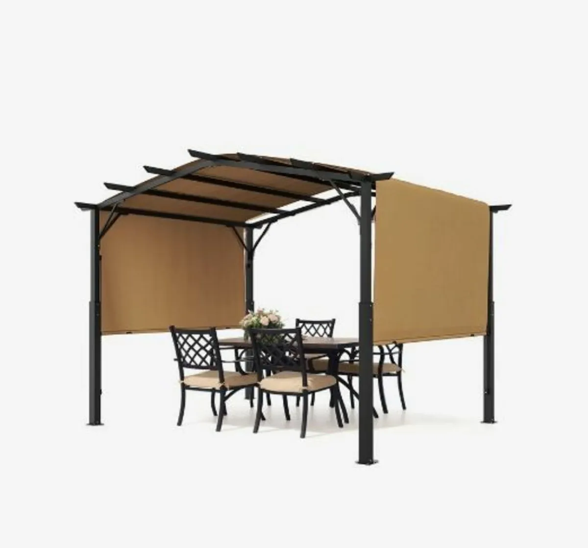 10x12 ft Outdoor Retractable Pergola with Canopy - Image 1