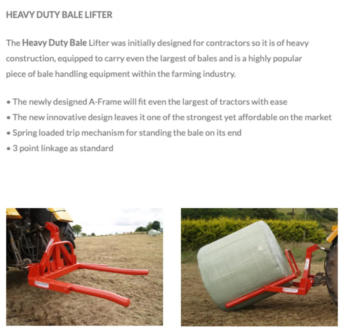 Nugent Single Bale Lifter BACK IN STOCK - Image 3