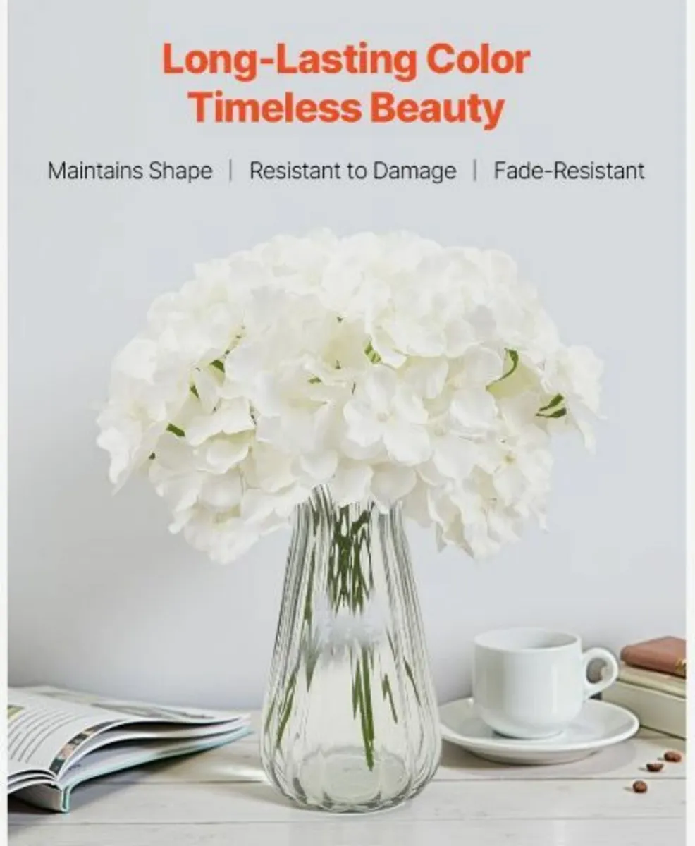 105 Pcs Artificial Silk Hydrangea Flowers - Image 2