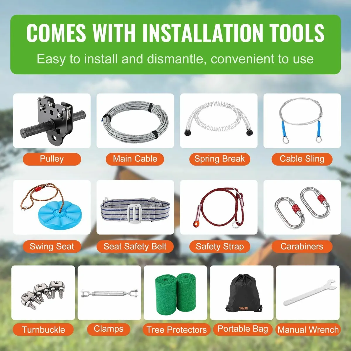 60FT Zipline Kit for Kids and Adult - Image 4
