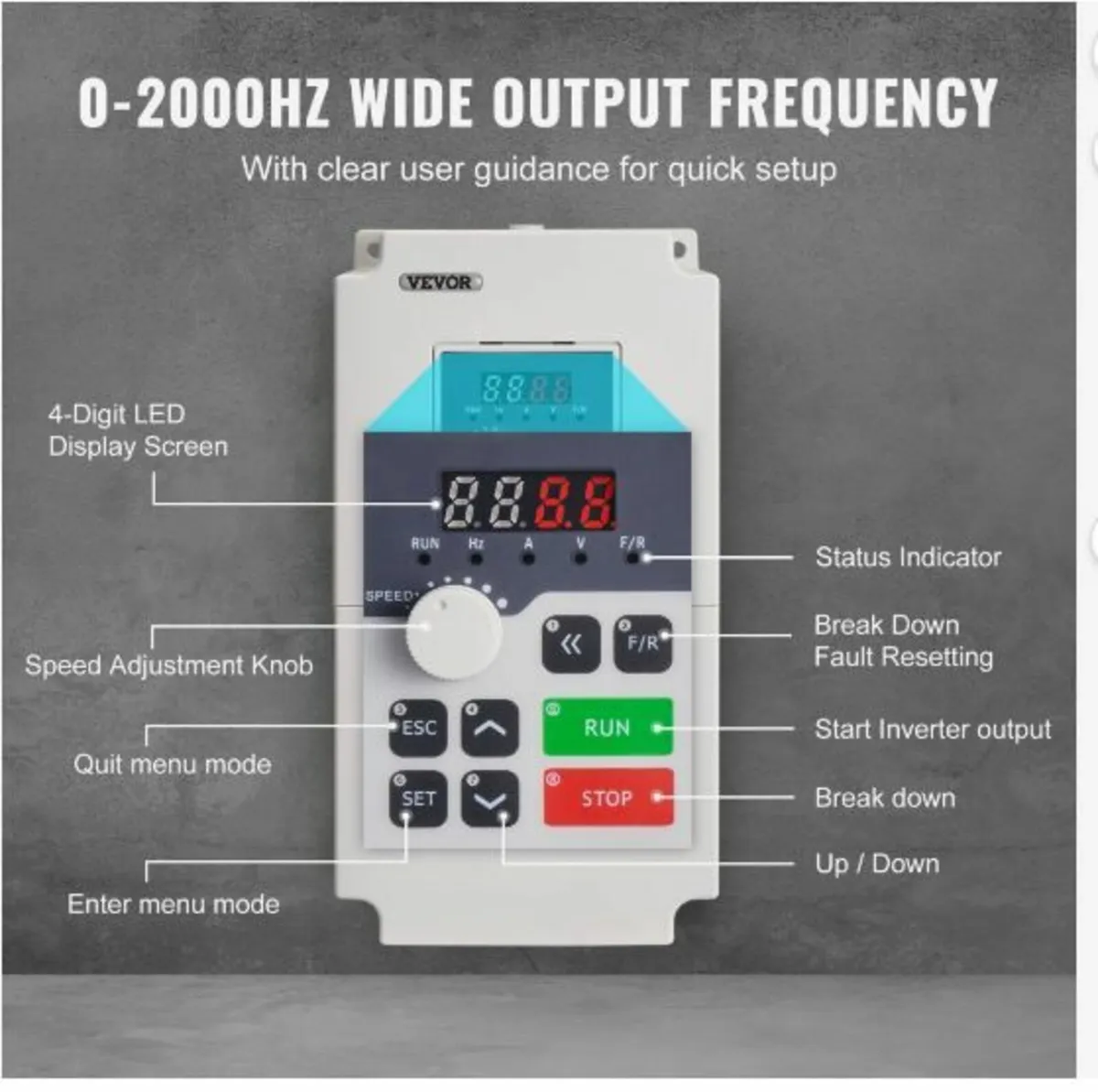 VFD 5HP 4KW 18A 1 or 3 Phase AC 220V - Image 3