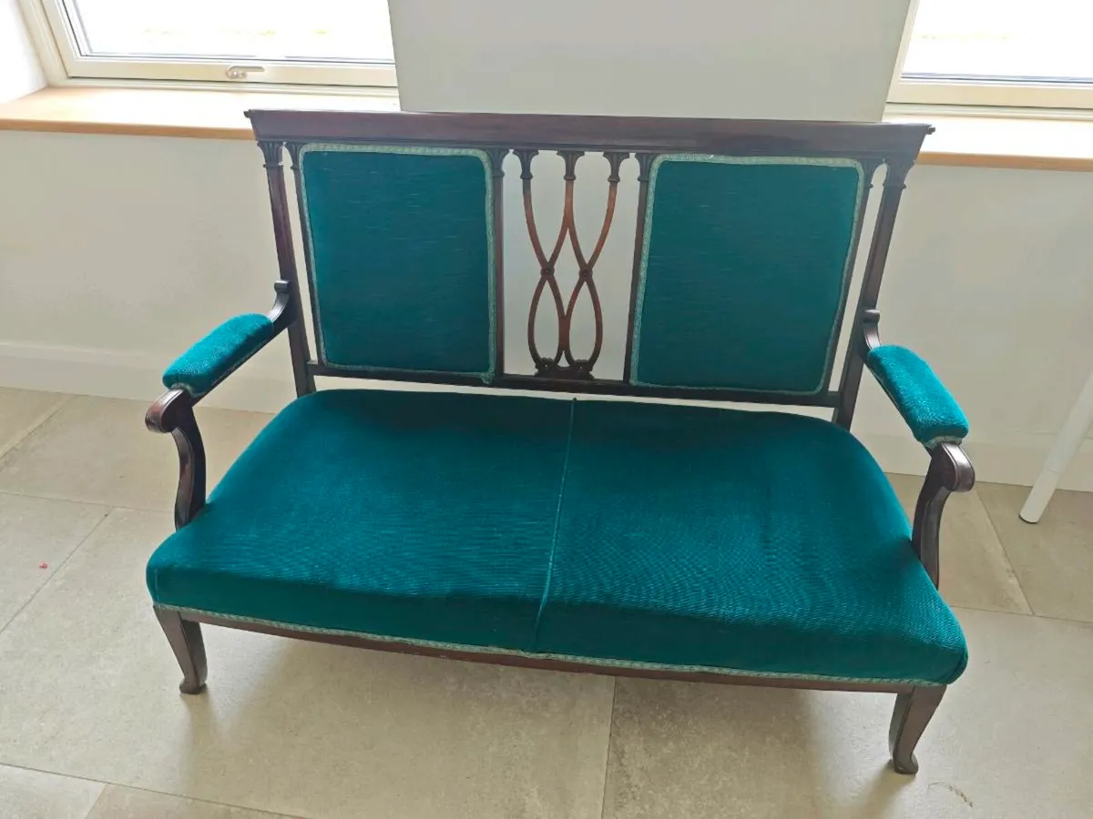 Mahogany salon settee, c.1900 - Image 1