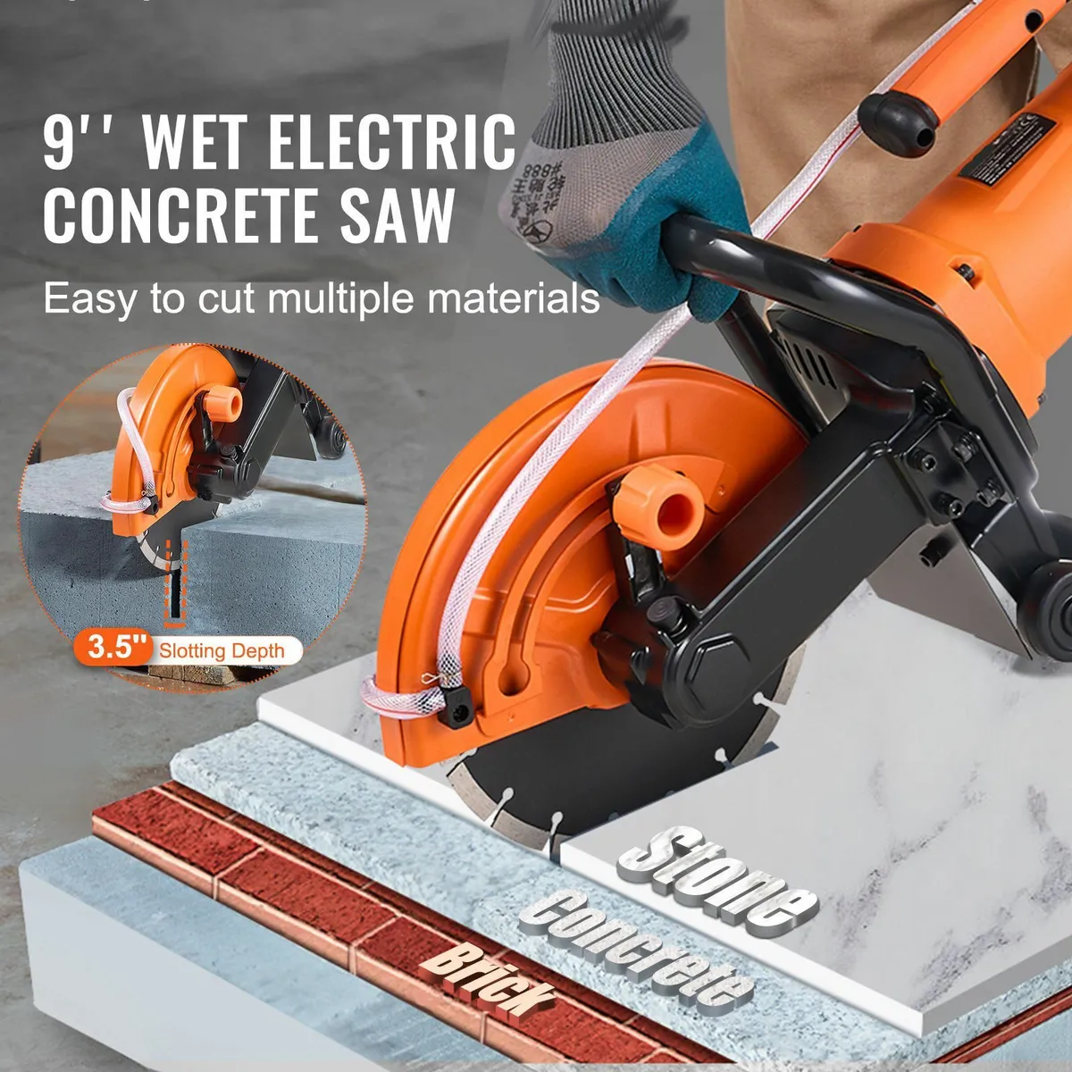 9'' Electric Concrete Saw Wet/Dry Saw Cutter - Image 2