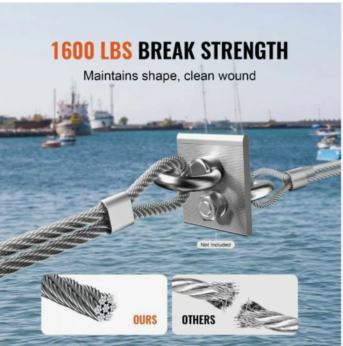 T316 Stainless Steel Cable 1/8" 7x7 Steel Wire - Image 3