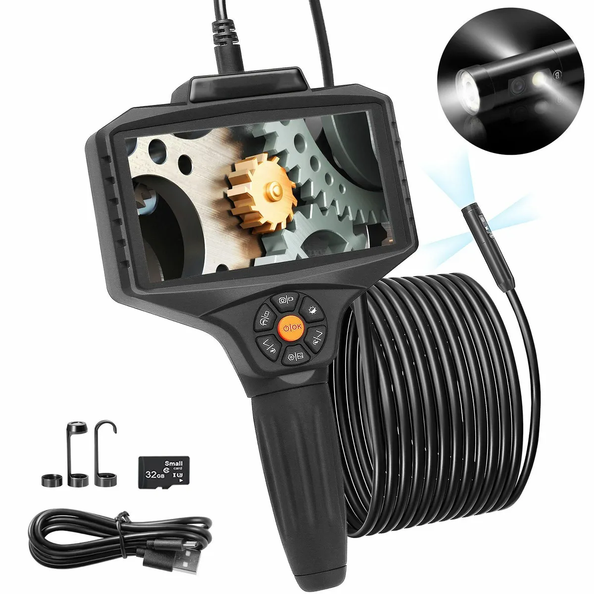 Triple Lens Inspection Camera+Light, 5" IPS Screen - Image 1