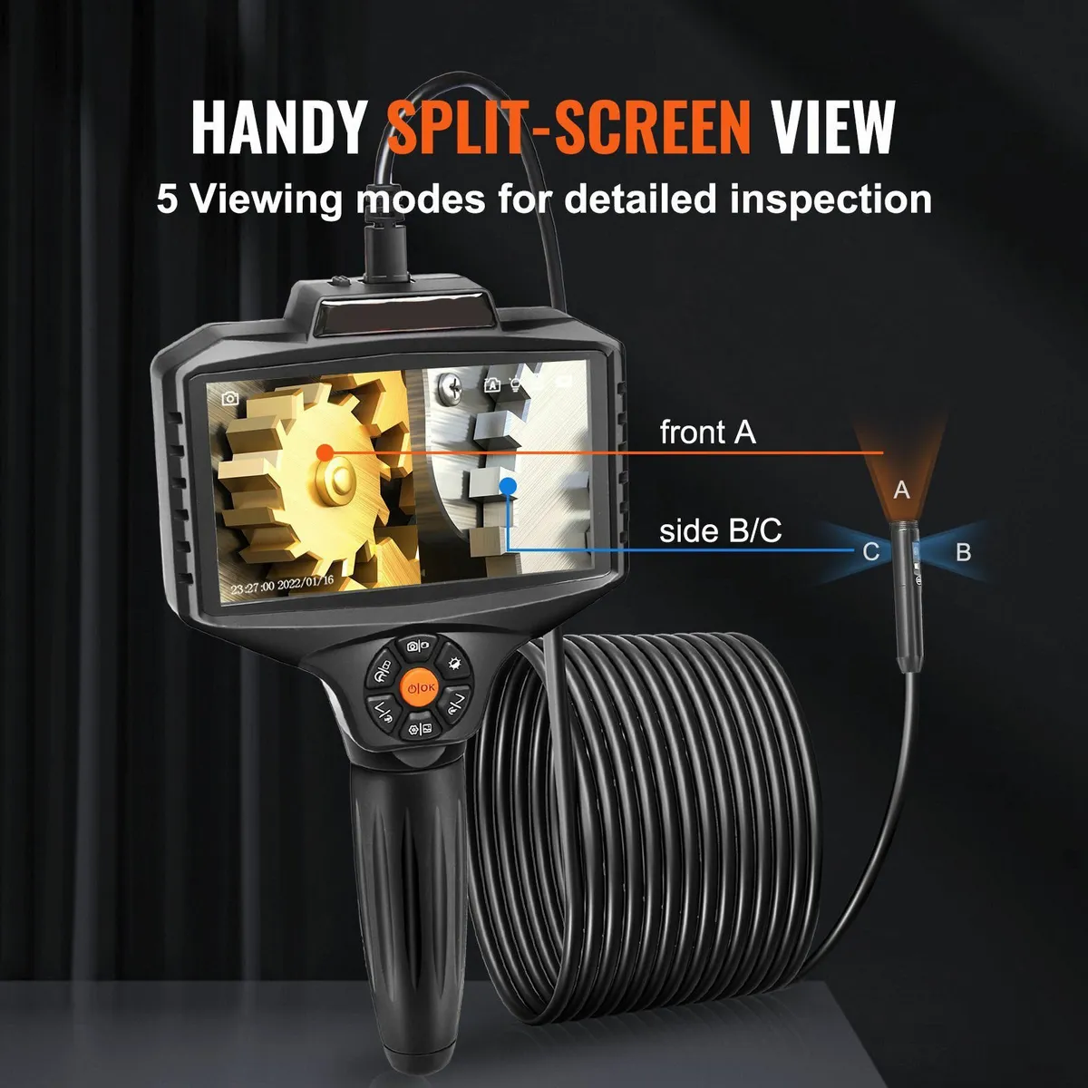 Triple Lens Inspection Camera+Light, 5" IPS Screen - Image 2