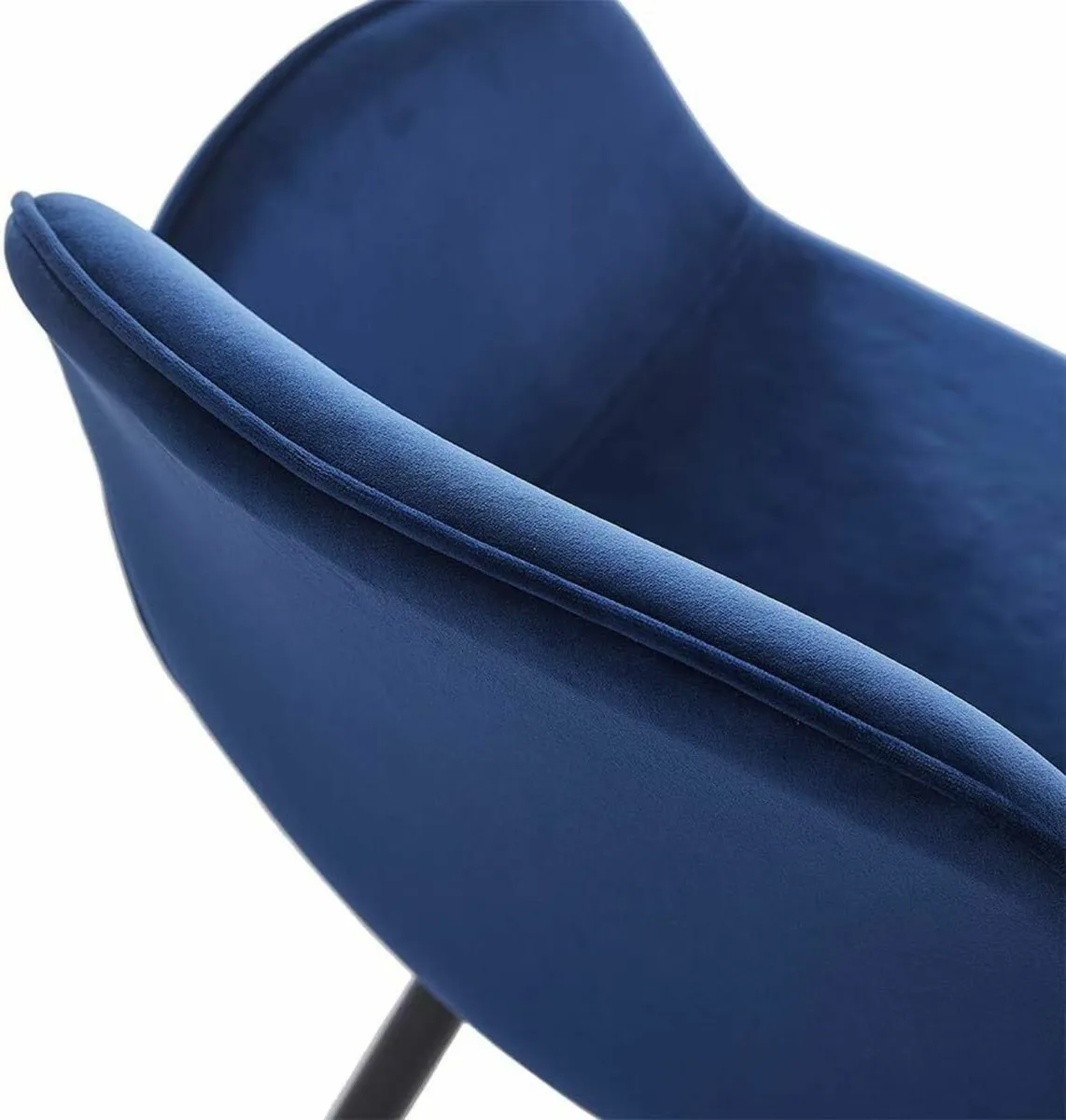 Set of 2 Blue Dining Chair Velvet Armchair - Image 3