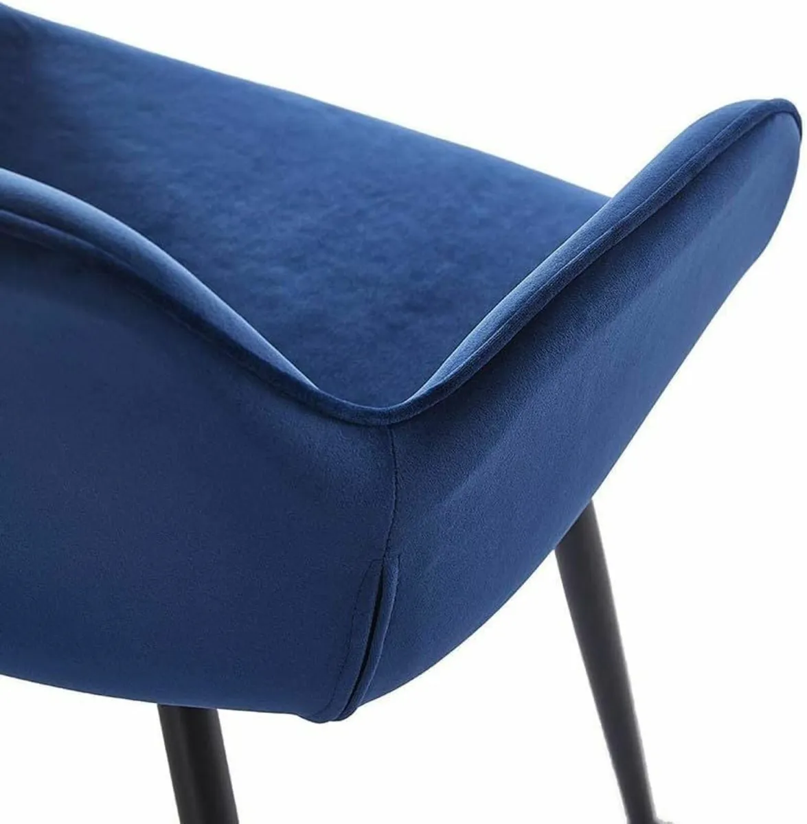 Set of 2 Blue Dining Chair Velvet Armchair - Image 4