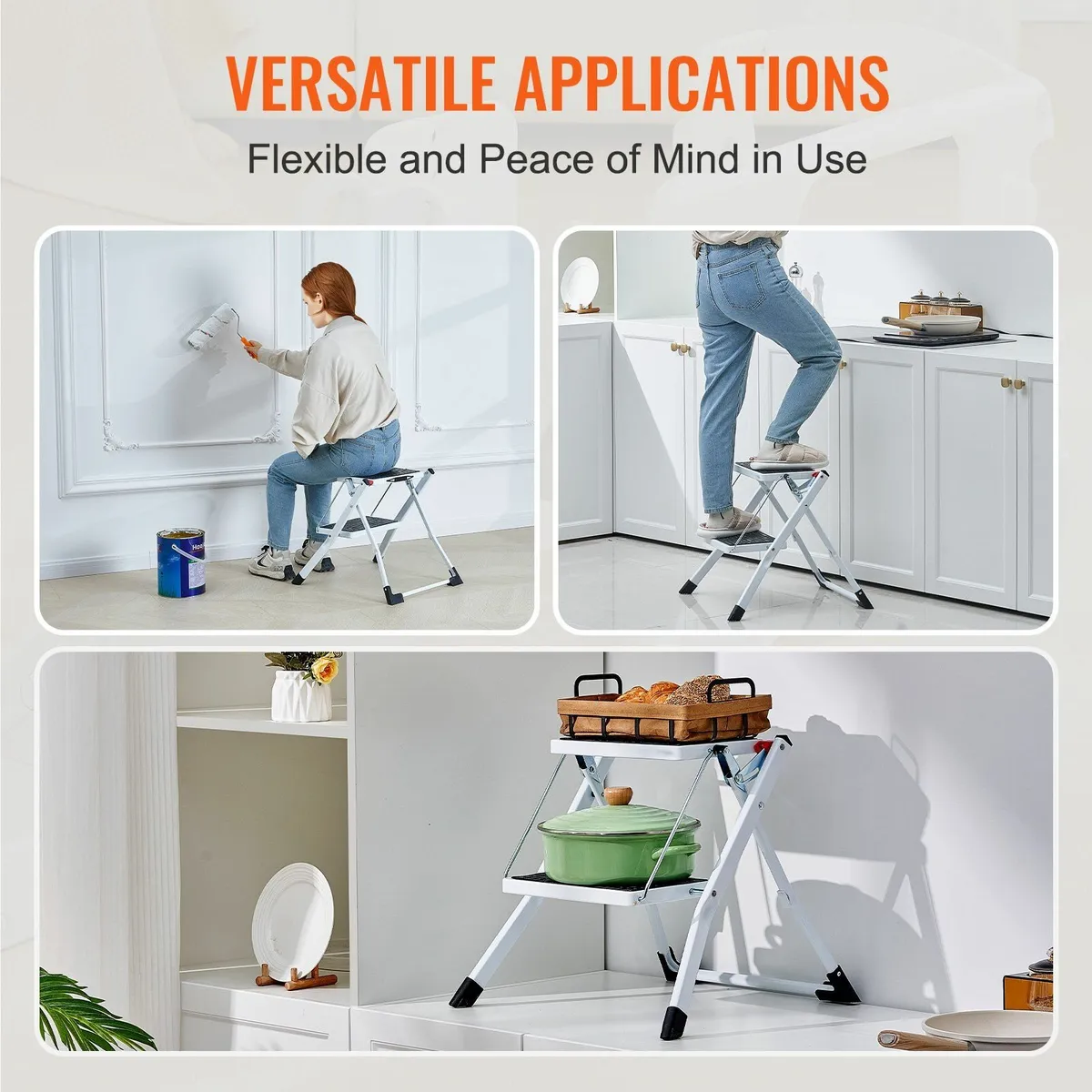 Step Ladder 2-Step 150kg Capacity, Ergonomic Fold - Image 4