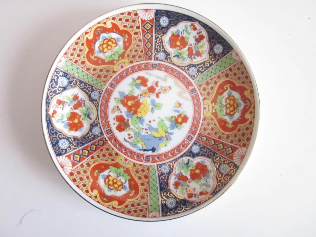 Vintage Japanese Imari Porcelain Bowl and Plate - Image 4