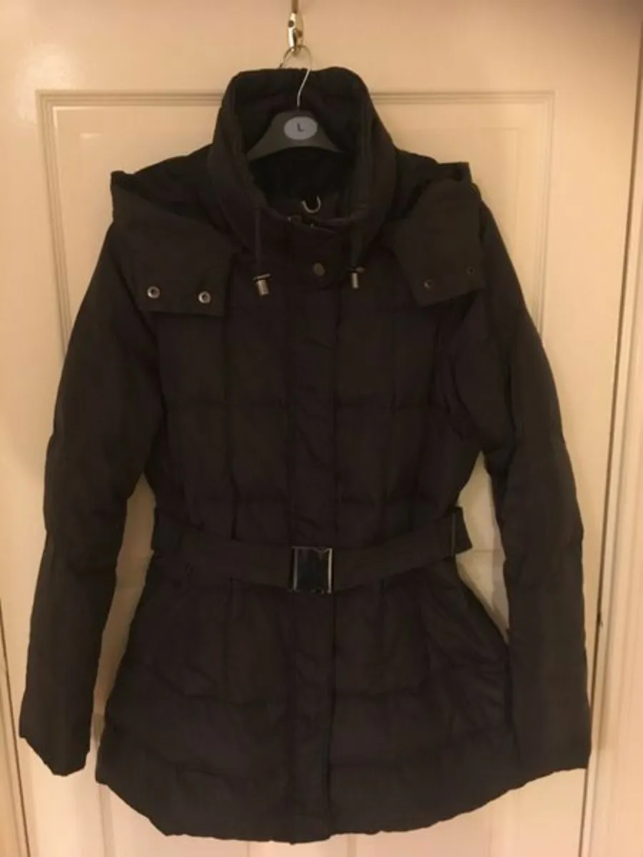 NEW Zara Jacket with Hood & Belt, Grey - Image 3