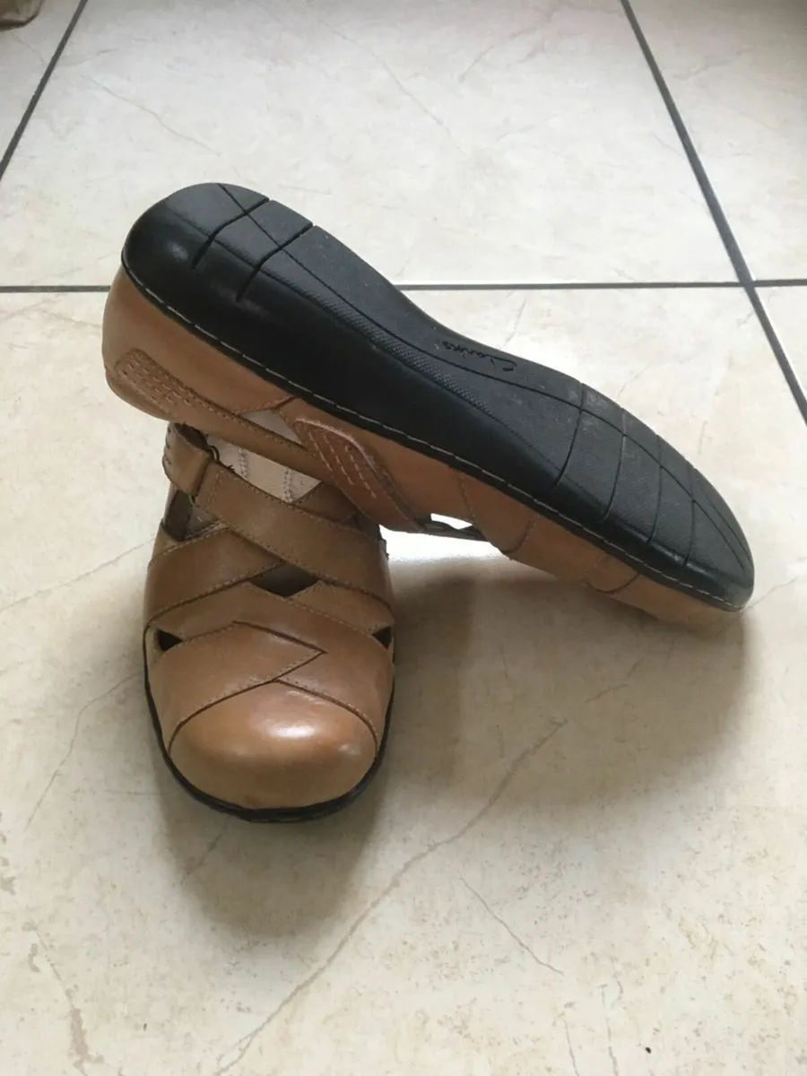 Clarks Leather Shoes, Size 7 - Image 1