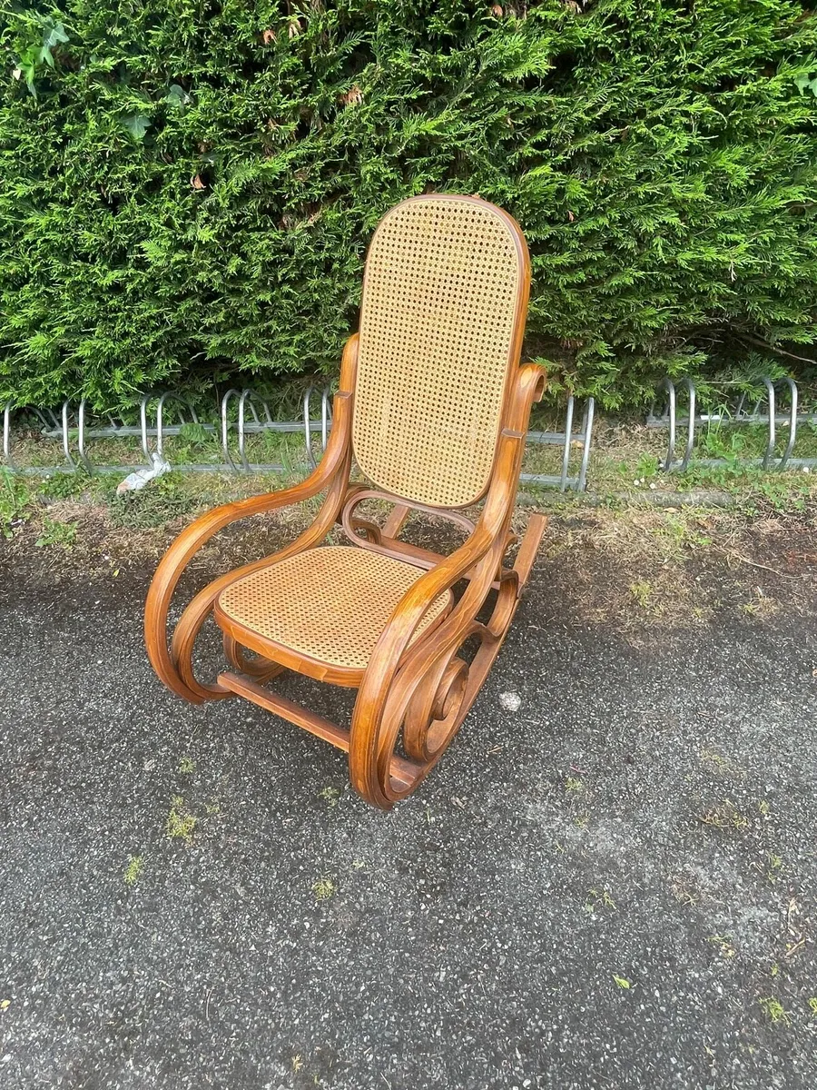 Bent wooden rocking chair antique - Image 2