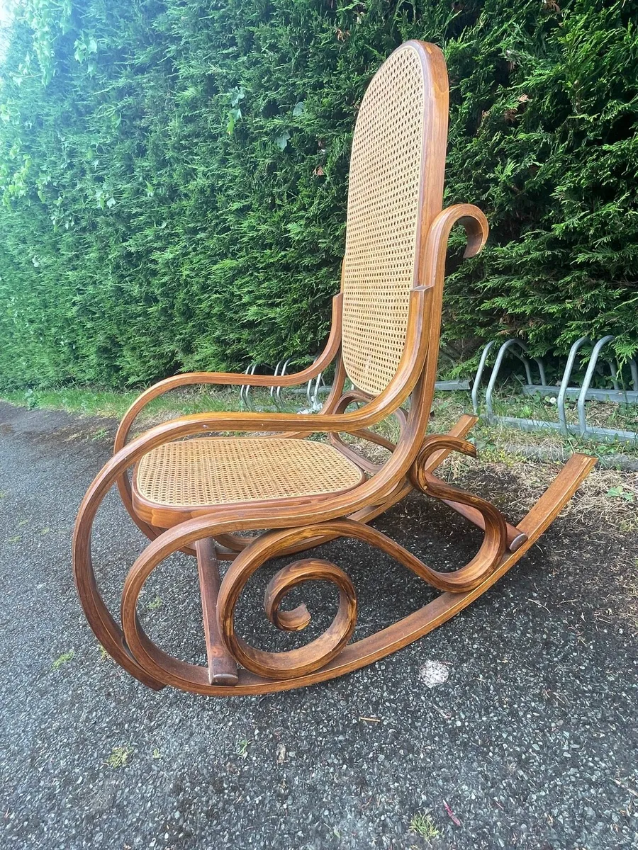 Bent wooden rocking chair antique - Image 3