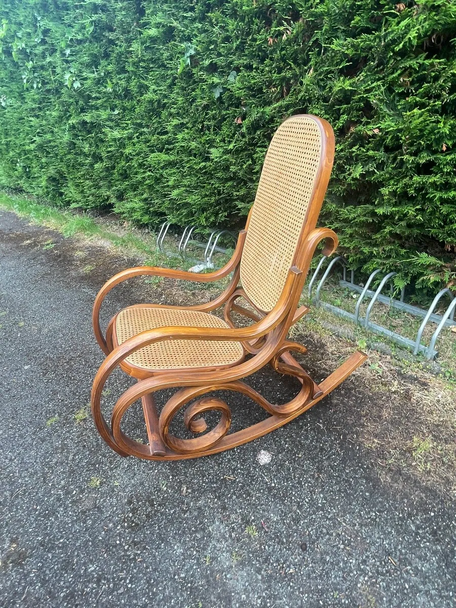 Bent wooden rocking chair antique - Image 4