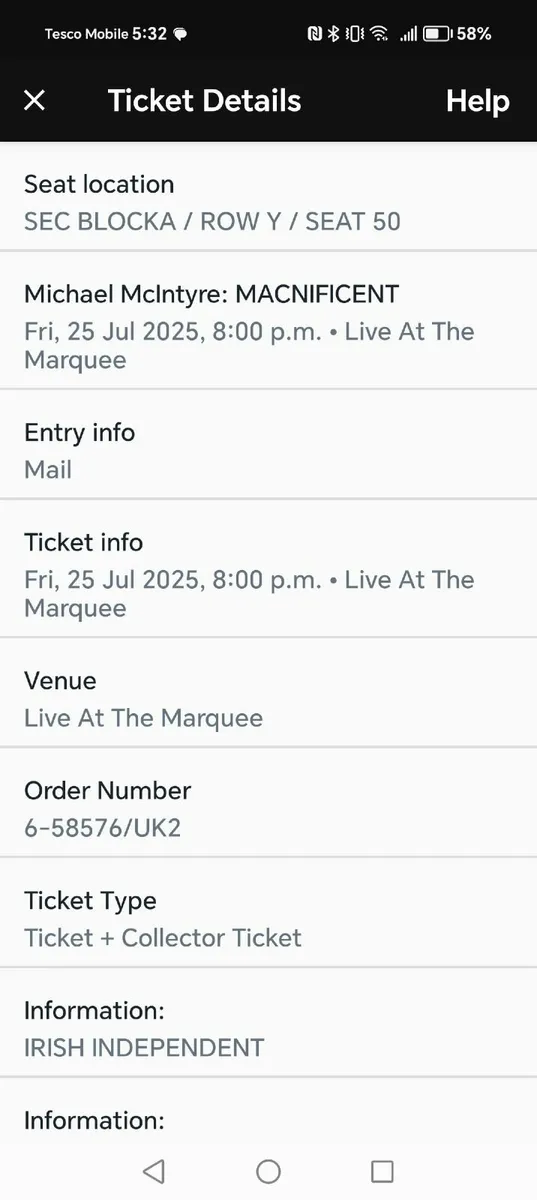 Tickets for Michael Mcintyre Cork 25th July - Image 2