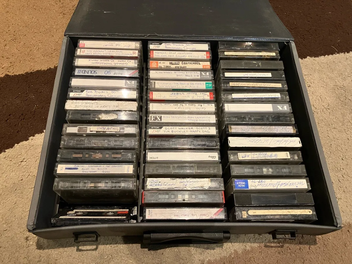 Audio cassette tapes and case - Image 1