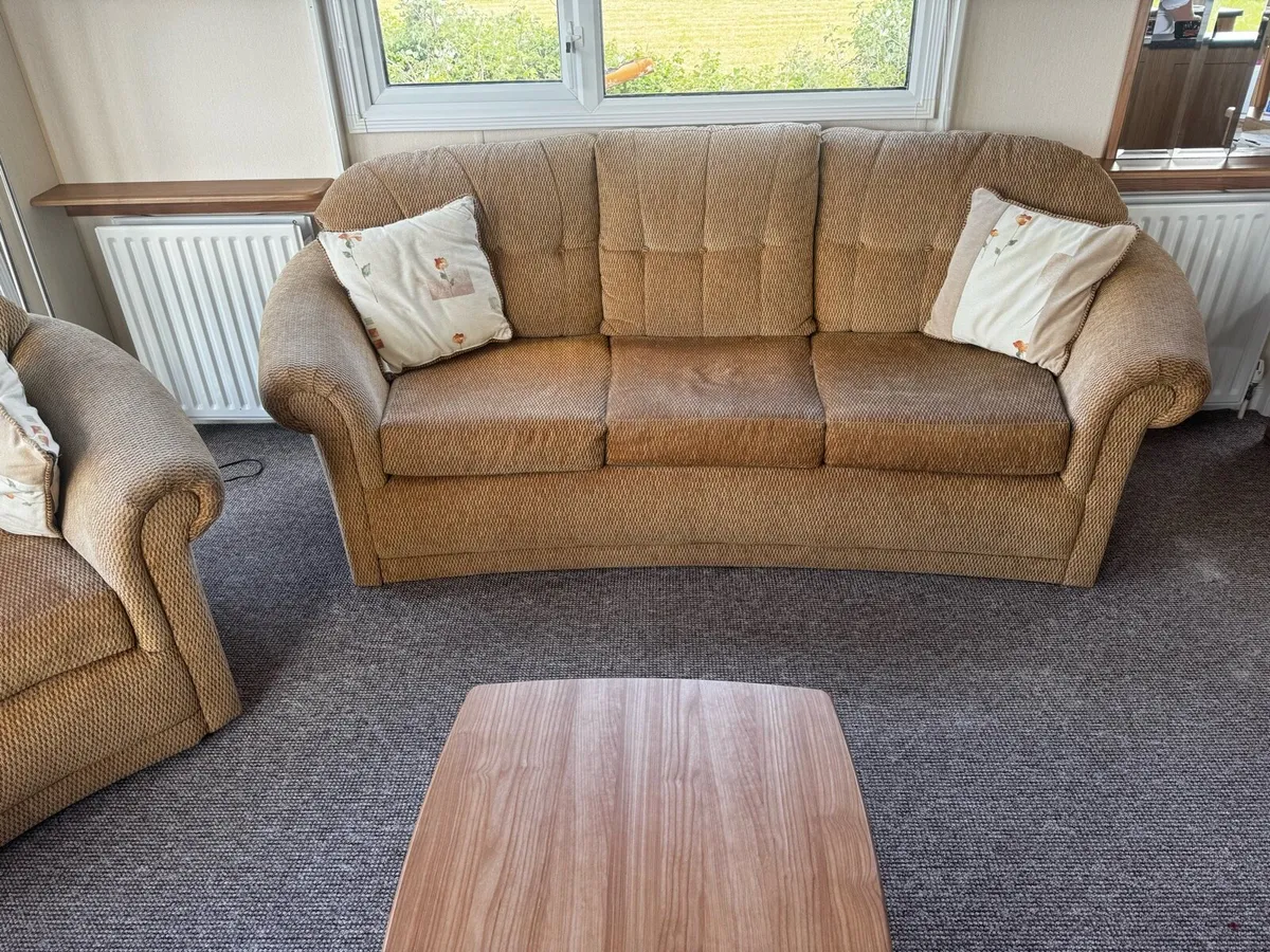 Two swivel armchairs and a couch bed - Image 2