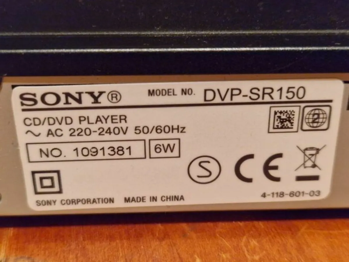 Sony DVD Player DVP-SR150, and Remote Control - Image 2