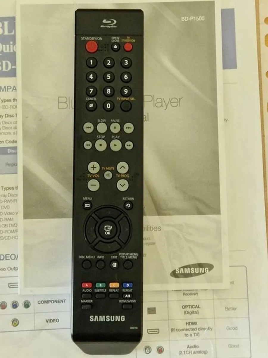 Samsung BLU-RAY DVD Player BD-P1500 with RC & Disc - Image 3