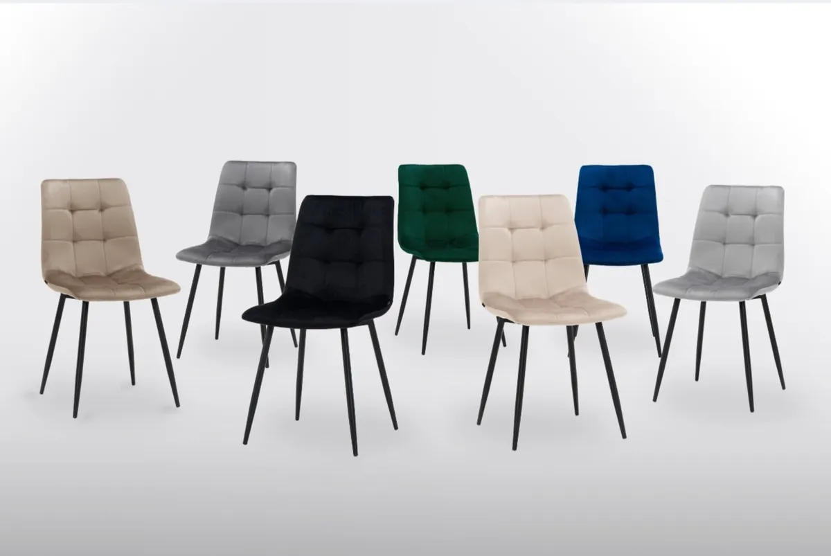 chairs 4 UPHOLSTERED CHAIRS FOR DINING ROOM DARK B - Image 2