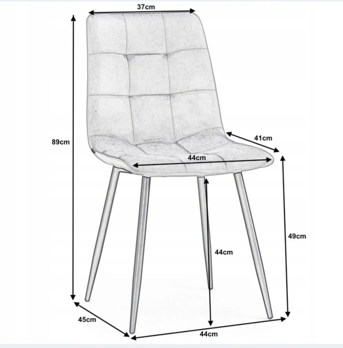 chairs 4 UPHOLSTERED CHAIRS FOR DINING ROOM DARK B - Image 3