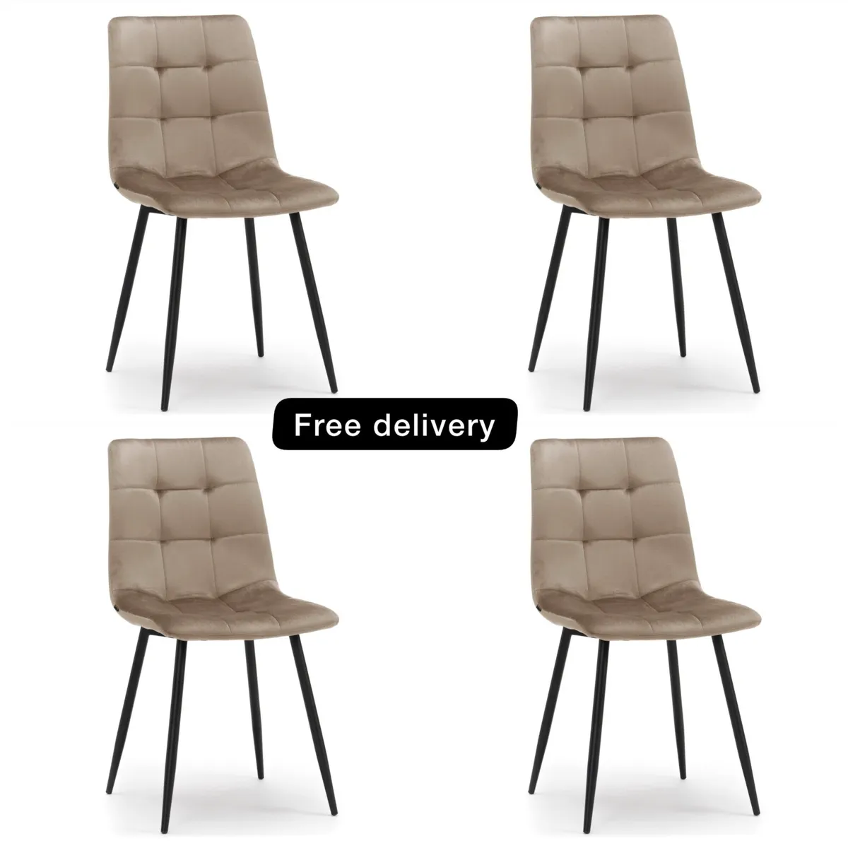 chairs 4 UPHOLSTERED CHAIRS FOR DINING ROOM DARK B - Image 1
