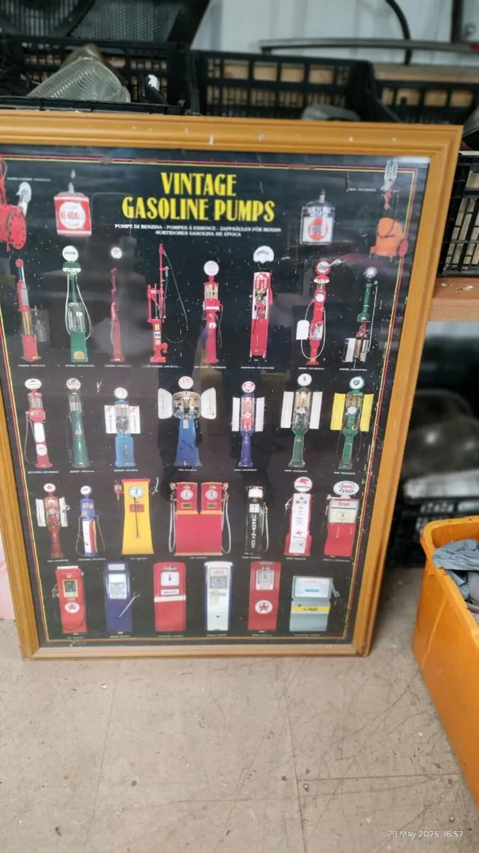Framed large Gas Pump picture