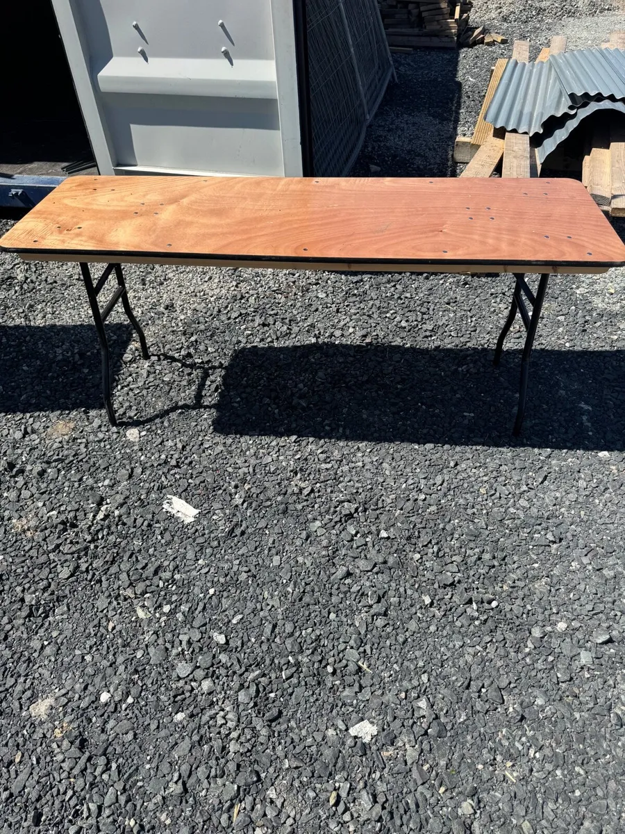 6ft wooden trestle table - Image 2